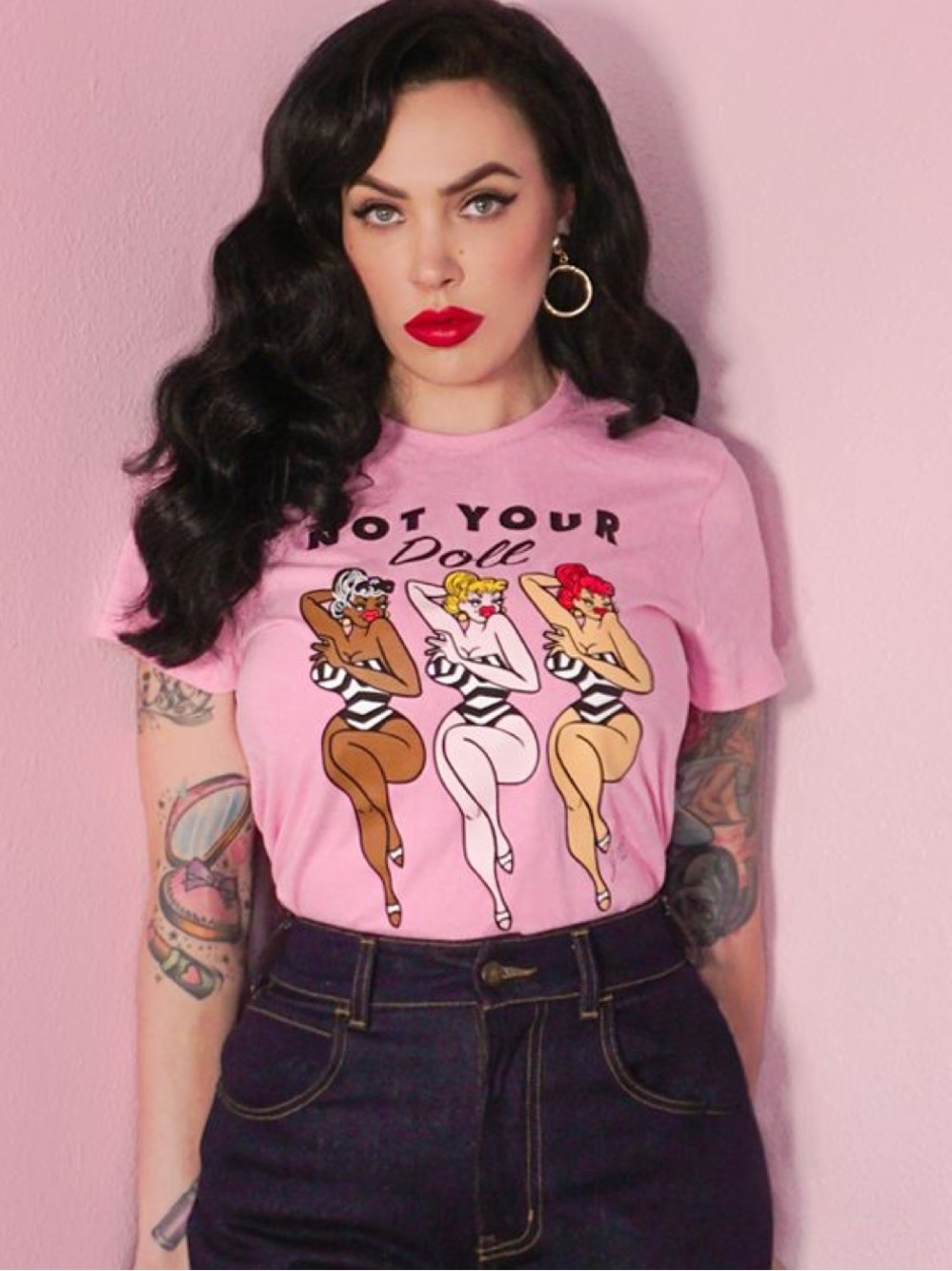 Not Your Doll Pink Graphic Tee Vixen